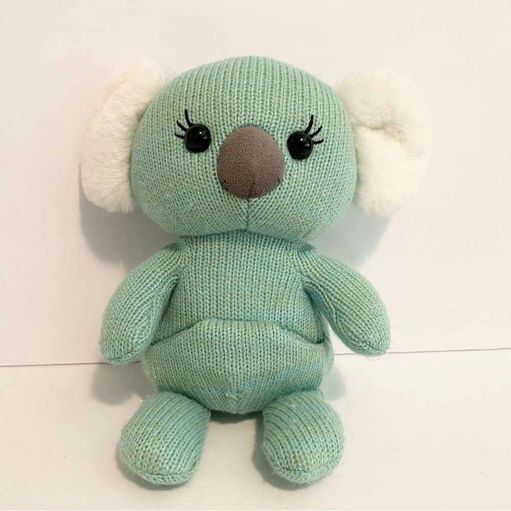 Aurora Knit Koala Snuggly Cozyroos Plush Blue Teal 9” Stuffed Animal Toy Pocket